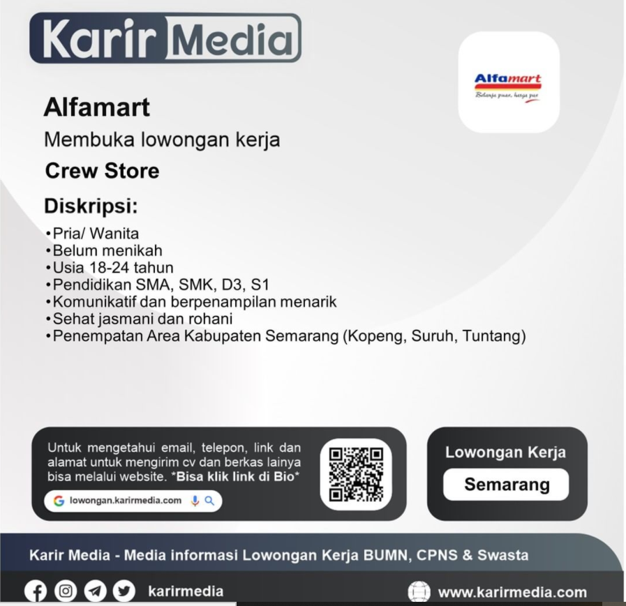 LOWONGAN ALFAMART CREW STORE