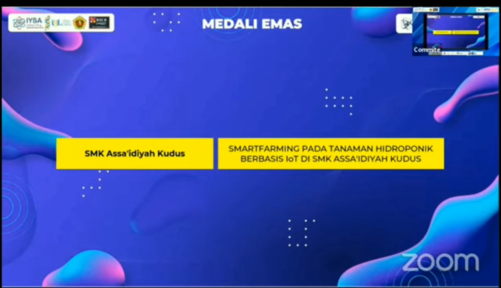 Angkat tema smart farming berbasis Iot , SMK Assa’idiyah Kudus sabet Medali Emas dalam Ajang National Research Teacher Competition (NRTC) 2021